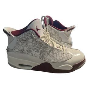 Nike Air Jordan Dub Zero White Cherry Wood Red Flint Grey, Size 9